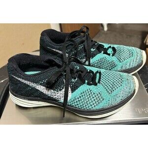 Women's Vibrant Nike Flyknit Lunar 3 Atomic Teal Running Shoes Sneakers Size 7.5